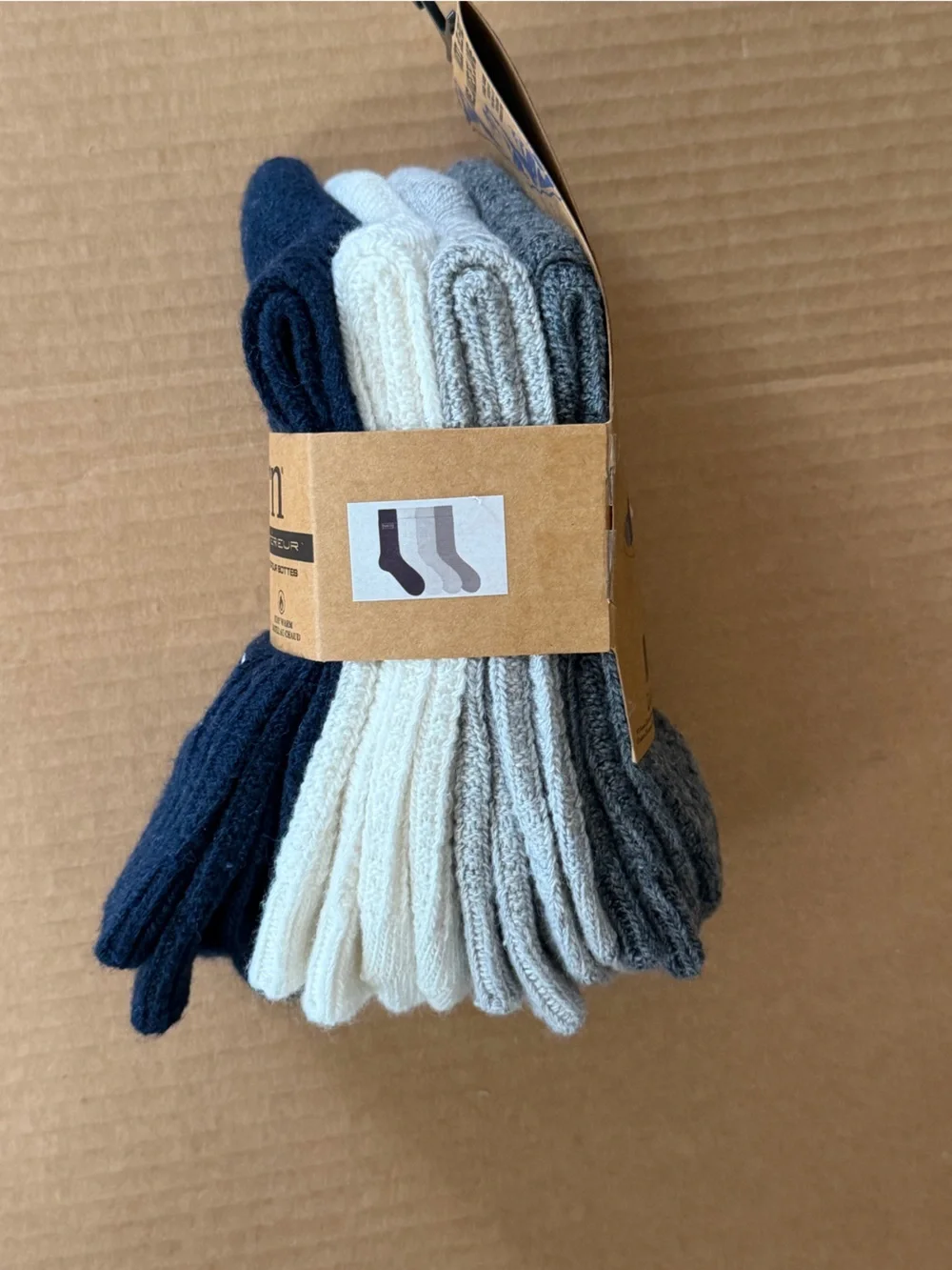 Born Outdoor Women’s Textured Crew Boot Socks  4 Pairs | For Shoe Size 4-10